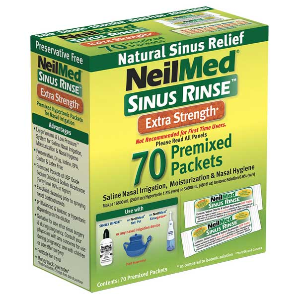 NeilMed Sinus Rinse 70 Hypertonic Refill Packets